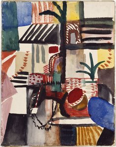 Mand med æsel Tunesien, 1914 af August Macke