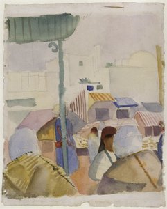 Markedet i Tunis II af August Macke