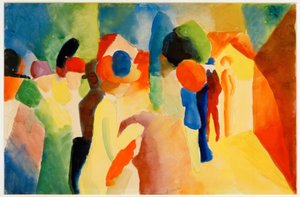 Med gul jakke af August Macke