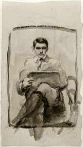 Selvportræt, tegning af August Macke