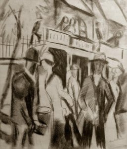 Vandrere på gaden af August Macke
