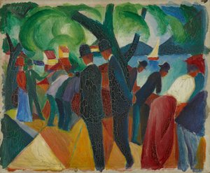 En tur på broen af August Macke