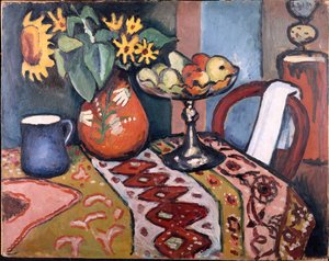 Stilleben med solsikker II, 1911 af August Macke