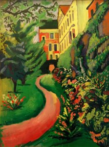 Vores have med blomstrende grænser af August Macke