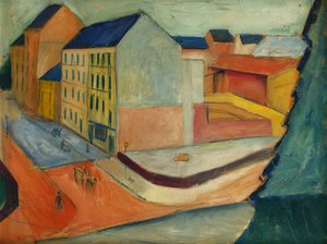 Vores gade med ridebane, Bonn, 1913 af August Macke