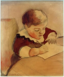 Walter, maler ved bordet af August Macke