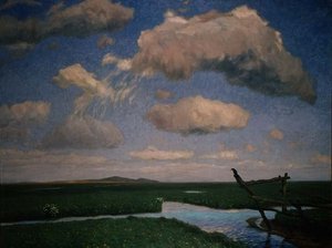 Sommerdag i Hammeniederg med Weyerberg-bakkerne i det fjerne af August Overbeck