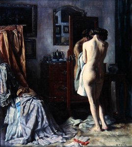 The Boudoir, ca. 1910 (olie på lærred) af August Rieper