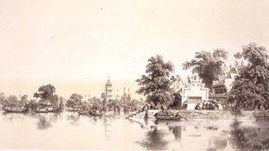 Tempel, pagode og landsby på Macao-Kanton-kanalen, plade 22 fra 