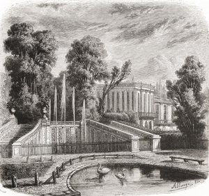 Le Petit Trianon i Versailles, Frankrig, 1800-tallet af Auguste Allonge