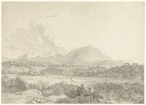 javanesisk landskab af Auguste Antoine Joseph Payen