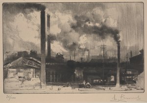 På Creusot Works - Steel Mills (roulette & drypoint)