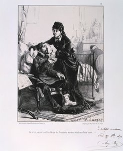 En kvinde fodrer en såret soldatsuppe, belejring af Paris, fransk-preussisk krig, 1870 1871