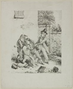 Skoledrenge kæmper af Auguste Bry
