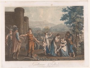 Willem Tell efter at have skudt æblet Guillaume Tell (titel på objekt) af Auguste Claude Simon Legrand