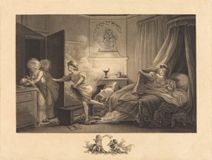 Min skjorte brænder af Auguste Claude Simon Legrand after Jean Honoré Fragonard