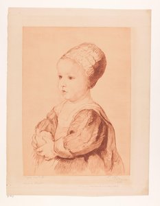 Portræt af et ukendt barn af Auguste Danse (signed by artist)