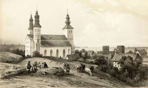 Maria-kirken i Wisby af Auguste Etienne Francois Mayer
