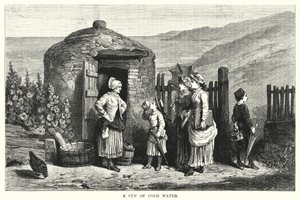 En kop koldt vand (gravering) af Auguste Francois (after) Laby