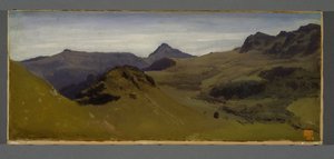 Landskab i Auvergne, ca. 1850 (olie på papir monteret på lærred)