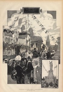 Indvielse af statuen af pave Urban II i CHATILLON-SUR-MARNE den 21. juli 1887. Tegning d