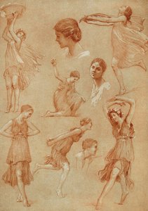 Skitser, der repræsenterer den amerikanske danserinde Isadora Duncan af Auguste Francois Marie Gorguet