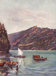 Frankrig: Lac Du Bourget (farvelitografi)