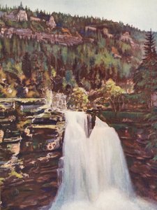 Frankrig: Le Saut Du Doubs (farvelitografi)