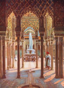 Alhambra, Spanien (farvelitografi)
