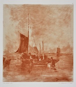Fiskerbåde (tegning) af Auguste Lauzet