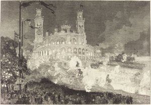 14. juli. Belysning af Trocadero-paladset af Auguste Lepere