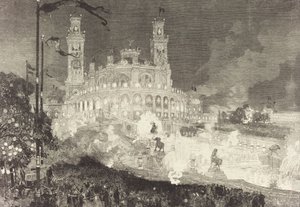 14. juli. Belysning af Palais du Trocadéro, 1883. af Auguste Lepere