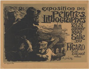 Plakat til den anden udstilling af Peintres Lithographes 2. udstilling des peintres lithographes (titel på objekt) af Auguste Lepere