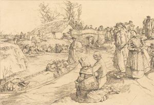 Begravelse i Vendeen Marsh En begravelse i Vendeen Marsh, 1901. af Auguste Lepere