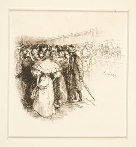 Publikum ved billetvinduet (?) af Auguste Lepere