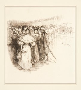 Publikum ved billetvinduet (?) af Auguste Lepere