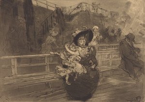 Afgang til Greenwich Departure pour Greenwich, 1891. af Auguste Lepere