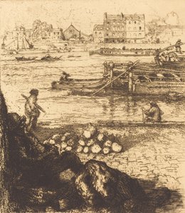 Dockman, Mole ved La Gare Le debardeur, quai de La Gare, 1894. af Auguste Lepere