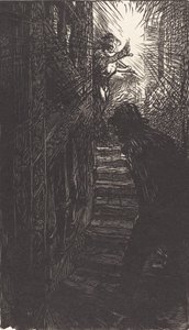 Skulpteret trappe rue Boutebrie, udgivet 1901. af Auguste Lepere