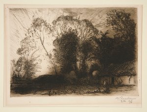 Sommerhuset? Rousseau (Vend?e) (Hytte ved Rousseau [Vendee]) af Auguste Lepere