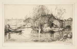 La masure inond?e (Vend?e) (The Flooded Hovel [Vendee]) af Auguste Lepere