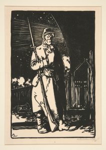 Le G. V. C. (Vagterne af kommunikationskanalerne), fra The War of 1914, første serie, nr. 9 af Auguste Lepere