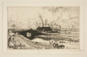 Le petit pont (Vend?e) (Den lille bro [Vendee]) af Auguste Lepere