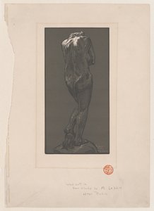 Nøgen statue, set bagfra, ca. 1902.