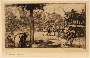 Omnibus Station i Vaugirard af Auguste Lepere