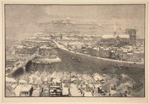 Paris under sneen, fra i dag er St. Gervais (Paris under sne, set fra toppen af ​​St. Gervais) af Auguste Lepere