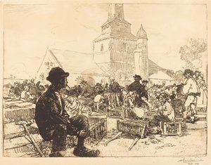 Fjerkræmarked ved St.-Jean-de-Mont af Auguste Lepere