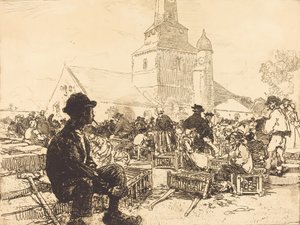 Fjerkræmarked i St.-Jean-de-Mont Fjerkræmarked i St.-Jean-de-Mont, 1892. af Auguste Lepere