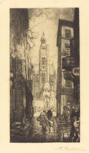 Rue de la Montagne-Sainte-Genevieve, Paris af Auguste Lepere