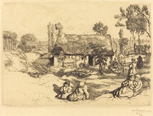 Husly for de fattige, Vendee (Le nid de pauvres, Vendee) af Auguste Lepere